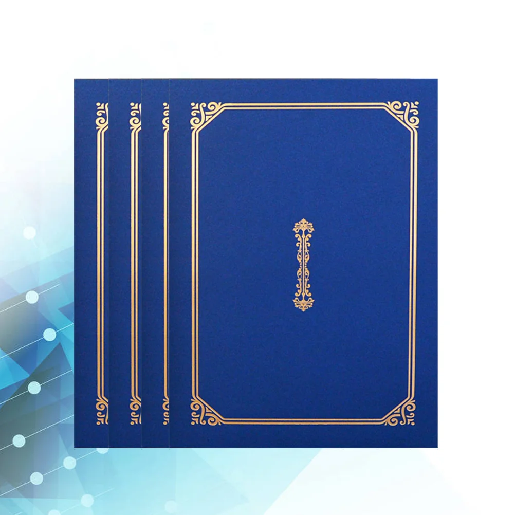

4 Pcs A4 Certificate Holder Hot Stamping Diploma Cover Document Cover for Letter-Sized Award Certificates - 305x225cm (Navy