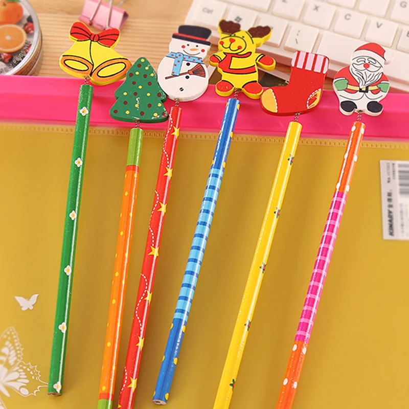 

Christmas Pencil Cartoon Stationery HB Office Learning Pencil Christmas Kid Gift papelaria criativa eternal pencil