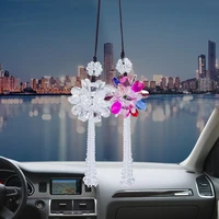 2pcs car rearview mirror ornaments interior decoration ornaments tassel craft crystal auto interior decoration