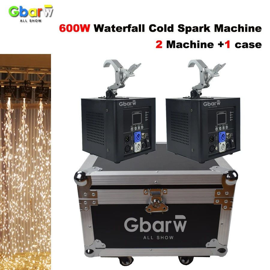 

No Tax 2Pcs Road Case With 600W Sparklers Waterfall Fireworks Pyrotechnics Remote Dmx Control Cold Fire Machine Spark For Fixed