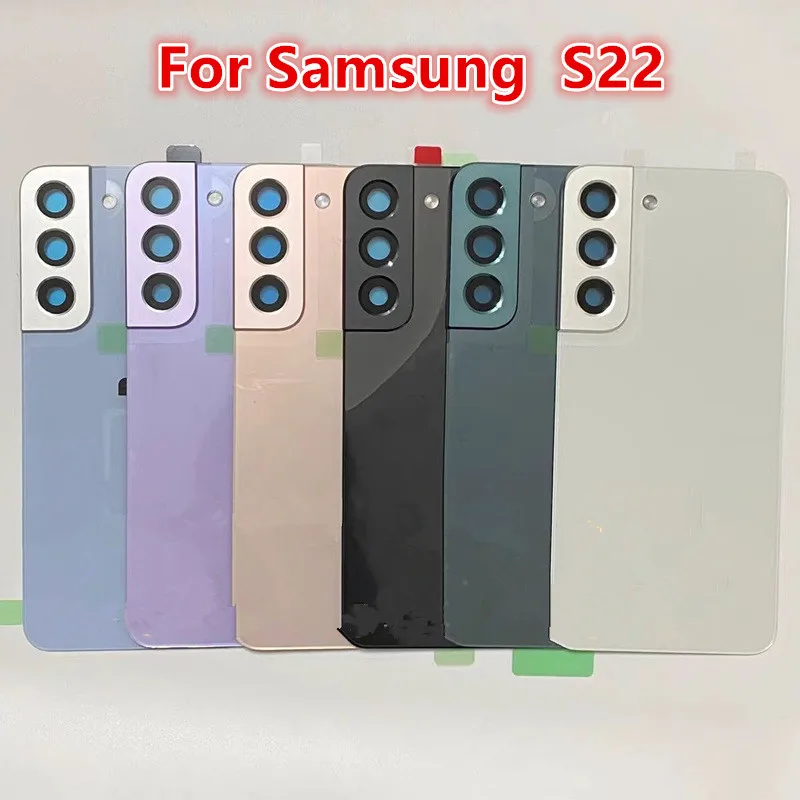 Фото Задняя крышка корпуса для Samsung Galaxy S22 S901 (стекло, сменная, для ремонта) + линза камеры №1