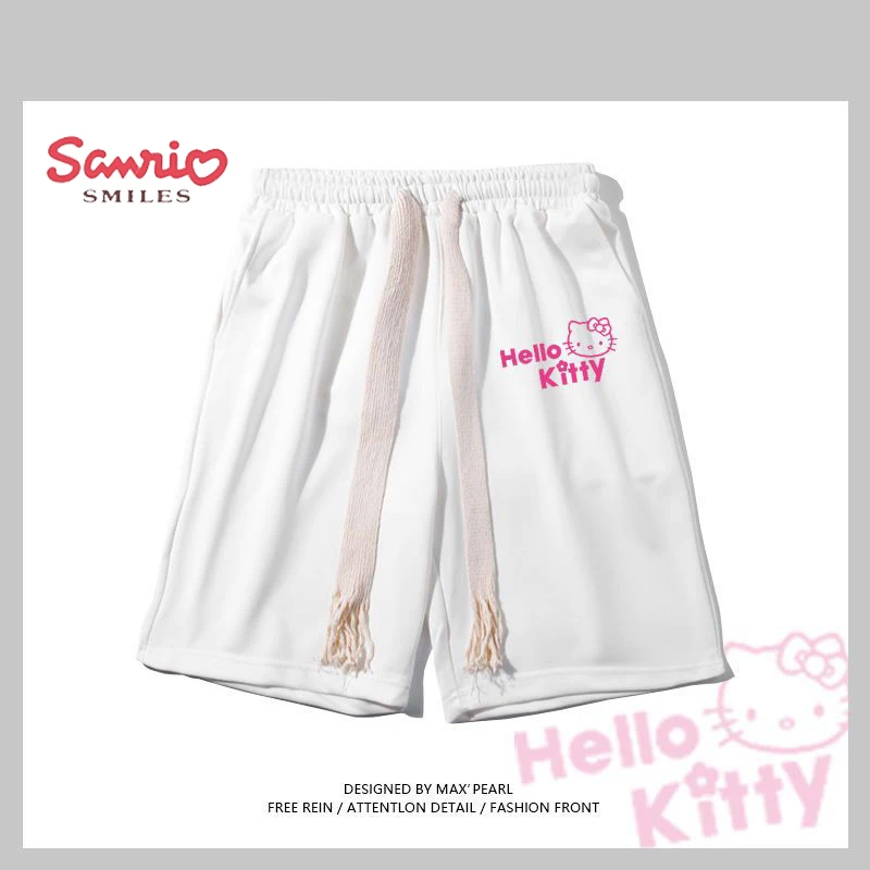 

New 2023 Kawaii Sanrio Student Sports Shorts Hello Kittys Anime Cute Summer Short Sleeve Casual Quarter Pants Gifts for Girls