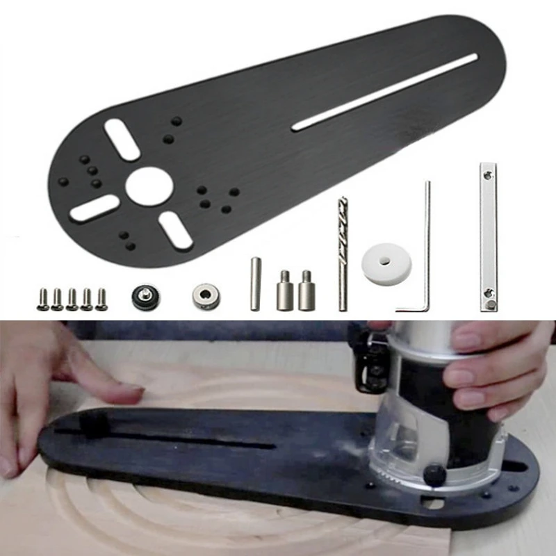 

Router Circle Jig For Cutting Circles with Diameters from 3/4" to 27" Trimmers Electric Hand Circle Groove w/ Pre-drilled Holes