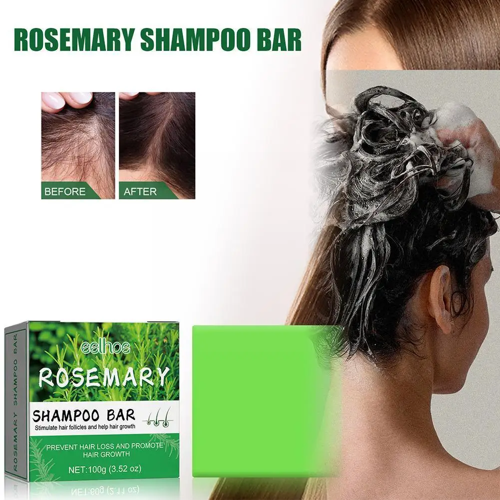 

100g Hair Solid Soap Shampoo Rosemary Hair Strengthen Nourish Hair Roots Rosemary Shampoo Bar for hair growth Volume C7K0