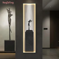 modern high end art abstract interior painting led mural lamp for living room kitchen exhibition aisle room decoration wall lamp
