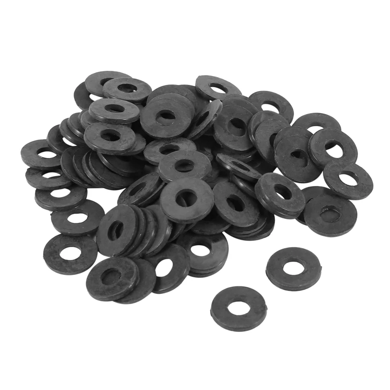 

M4 X 10Mm X 1Mm Black Nylon Plated Flat Washers Spacers Fastener 100PCS