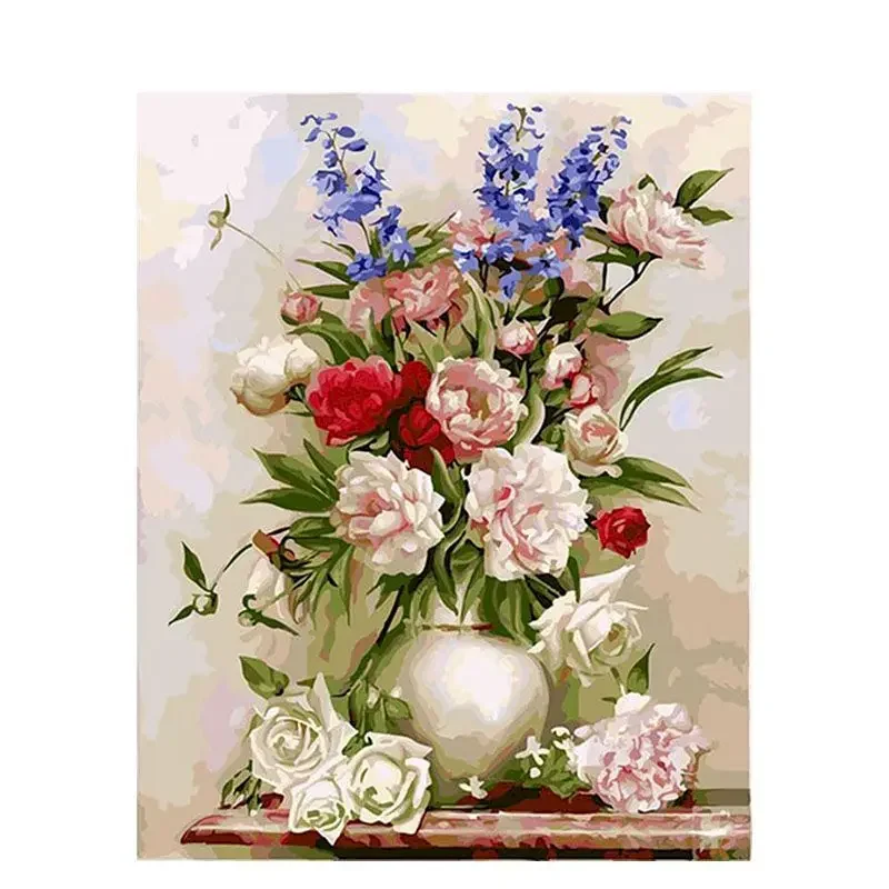 40X50 см Olieverf (42 Bloem En Vrouwen Diy Verf Door (43 Op Canvas Домашний декор Frameloze Digitale Schilderen Decor