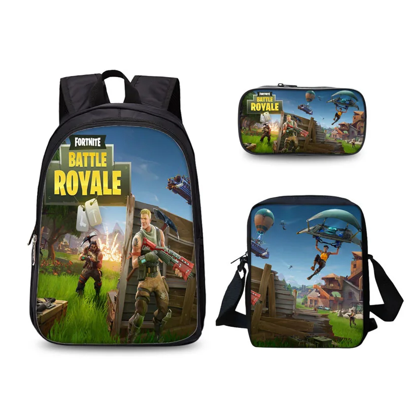 Рюкзак Fortnite, комплект из 3 предметов, школьный рюкзак для детей, пенал, школьный рюкзак для косплея, сумки на плечо, студенческая сумка для мальчиков и девочек (art.: 3920d88cf18eb) - 3920d88cf18eb