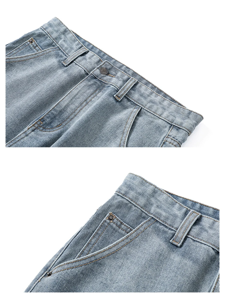 Four Seasons Men's Clothing Straight All-match Jeans Trend Simple Harem Pants Loose Casual Pants Fashion Streetwear Ins Hot Sale