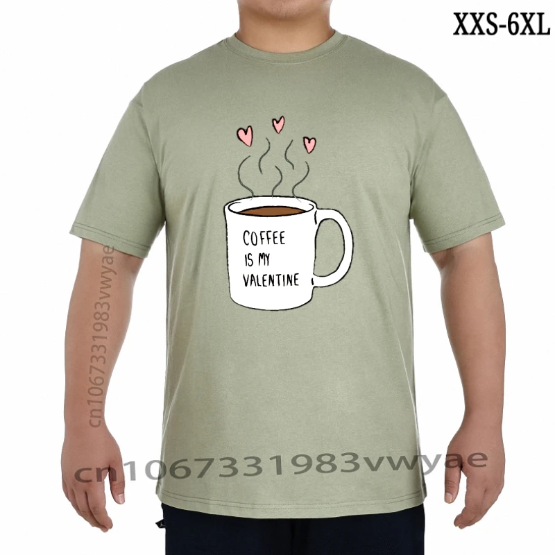 

Мужская футболка с принтом кофе-это мой день Святого Валентина, модная футболка, мужские топы 1722, футболки, мужская футболка