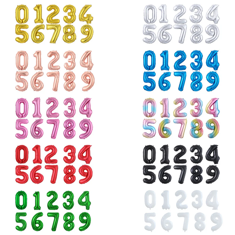 

32 Inch Foil Birthday Balloons Helium Number Balloon 0-9 Happy Birthday Wedding Party Decorations Baby Shower Globos Balloons