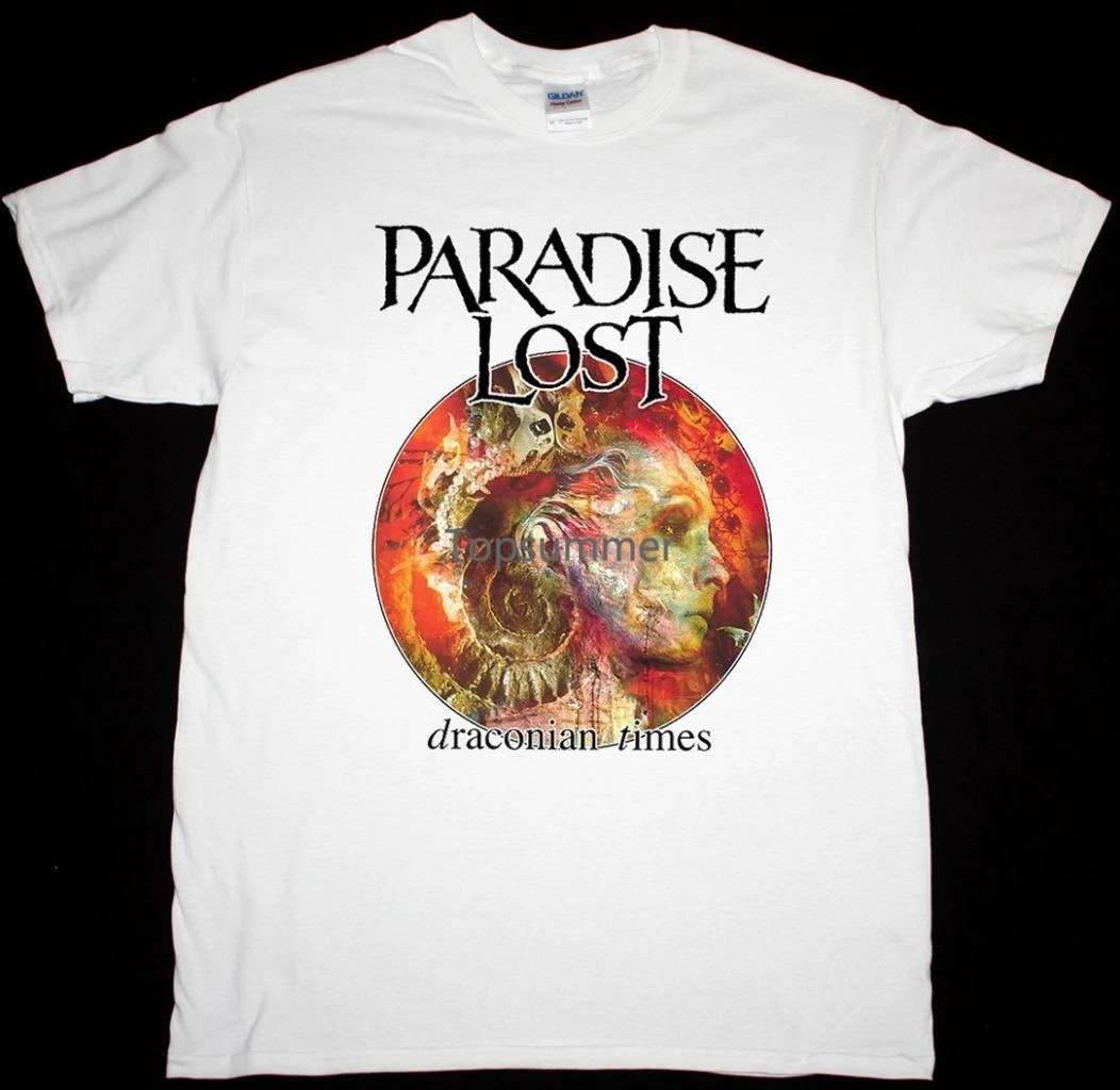 

Paradise Lost Draconian Times White T Shirt Doom Death Gothic Metal Doom Fashion T-Shirt Tee Top Tee Fashion Style