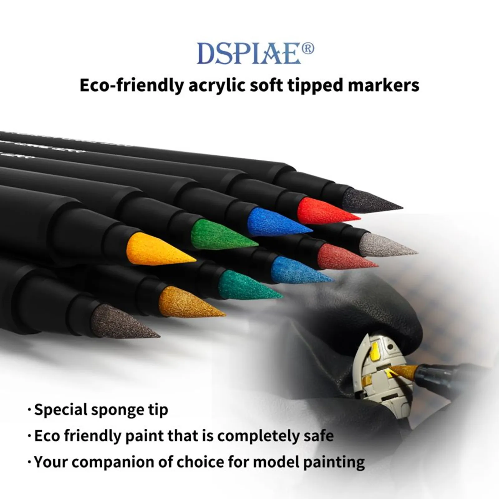 DSPIAE Soft Tipped Markers Gundam Military Model Painting Pen 11Pcs/set | Paint Tool Sets