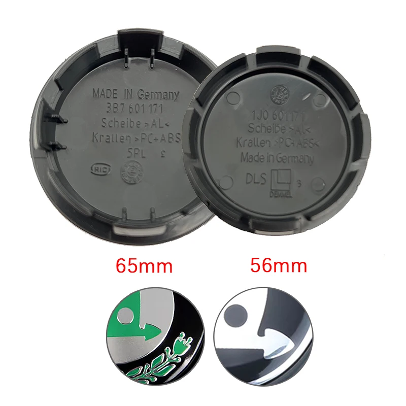 

20pcs/lot 56mm 65mm Balck Green Car Wheel Hub Center Caps Cover For Skoda Octavia Fabia Superb Rapid Yeti 1J0601171 3B7601171