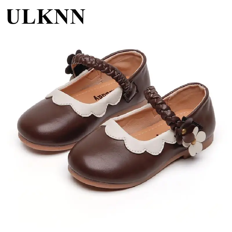 

Обувь для девочек ULKNN, новинка 2022, Детская весенняя обувь принцессы, детская обувь на мягкой подошве, модная Нескользящая Маленькая кожаная ...