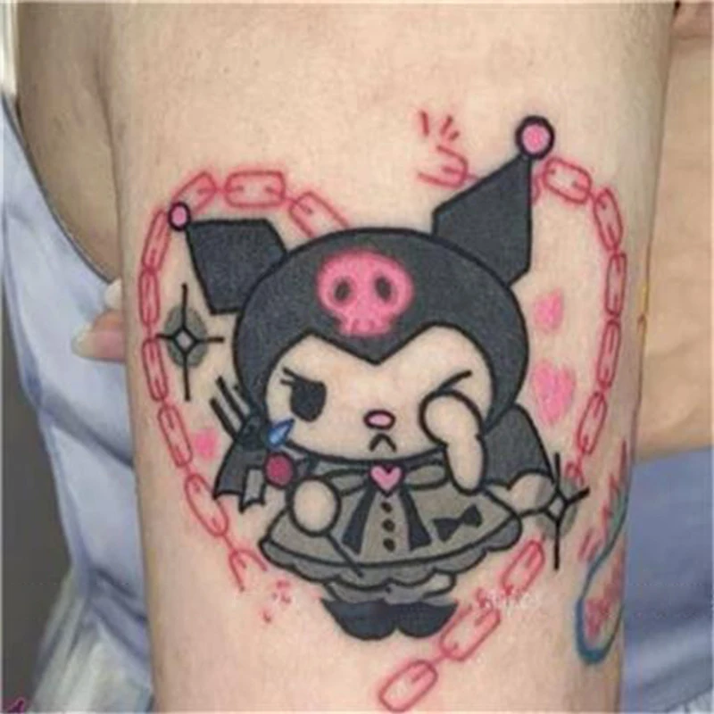 

Kawaii Sanrios Series Anime Kuromi Cinnamoroll Ins Cute Dark Series Water Proof Tattoo Stickers Hot Girl Cartoon Sticker