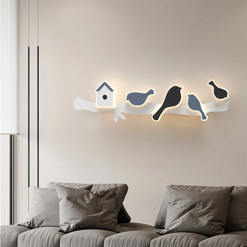 

Living Room Wall Lamps New Modern Creative Bird Lamp Simple Personality Bedroom Bedside Sofa Background Wall Decor Wall Lights