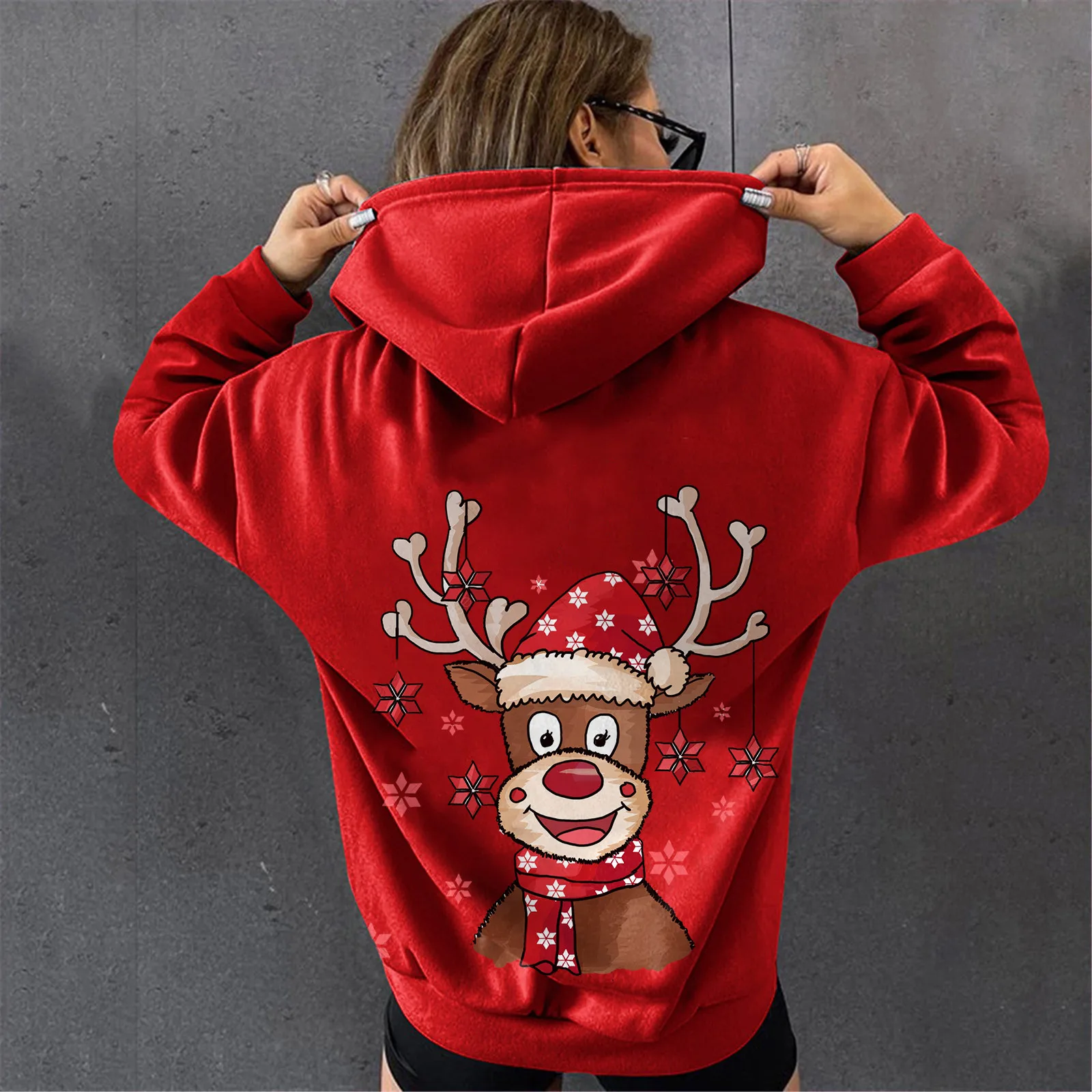 

Long Tunic Pullover Top Womens Christmas Sweatshirts Loose Christmas Long Hooded Sweater Women Women Sweaters for Leggings