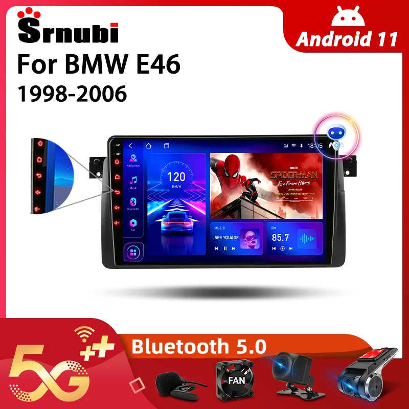 srnubi android 10 car radio for bmw e46 m3 1998 2006 multimedia video player 2din 4g wifi gps navigation carplay dvd head unit free global shipping