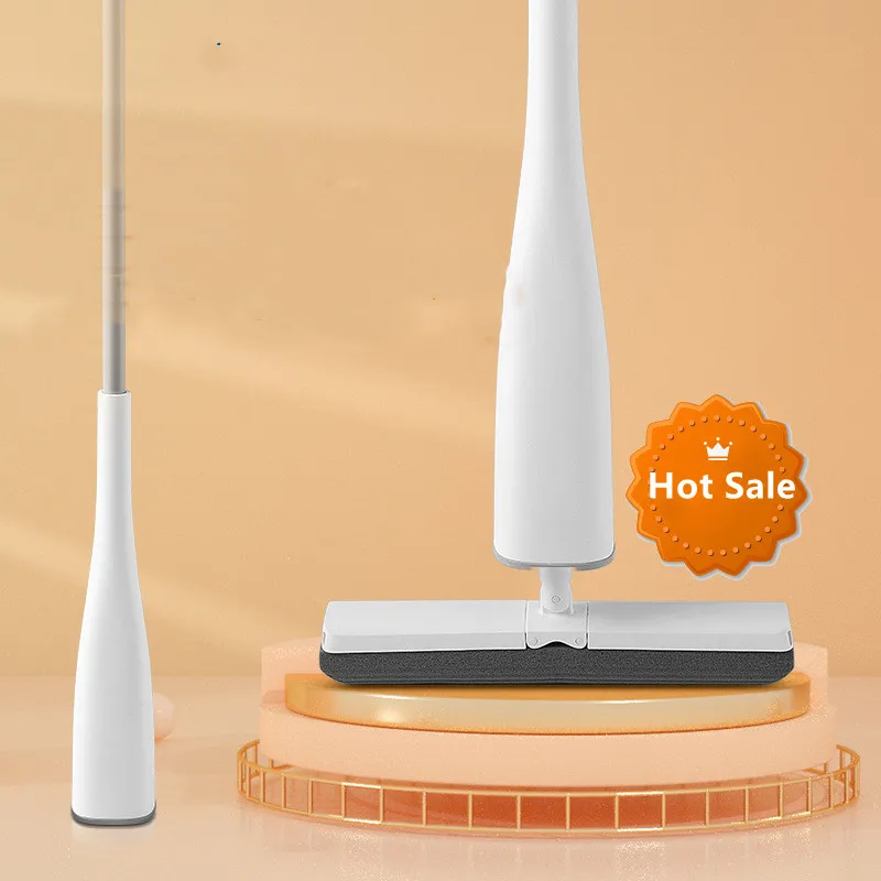 

Automatic Self-Wringing Mop Flat Mop Easy Mop with PVA Sponge Mop Heads Free Hand Washing Self-Wringing for Bedroom Floor Clean