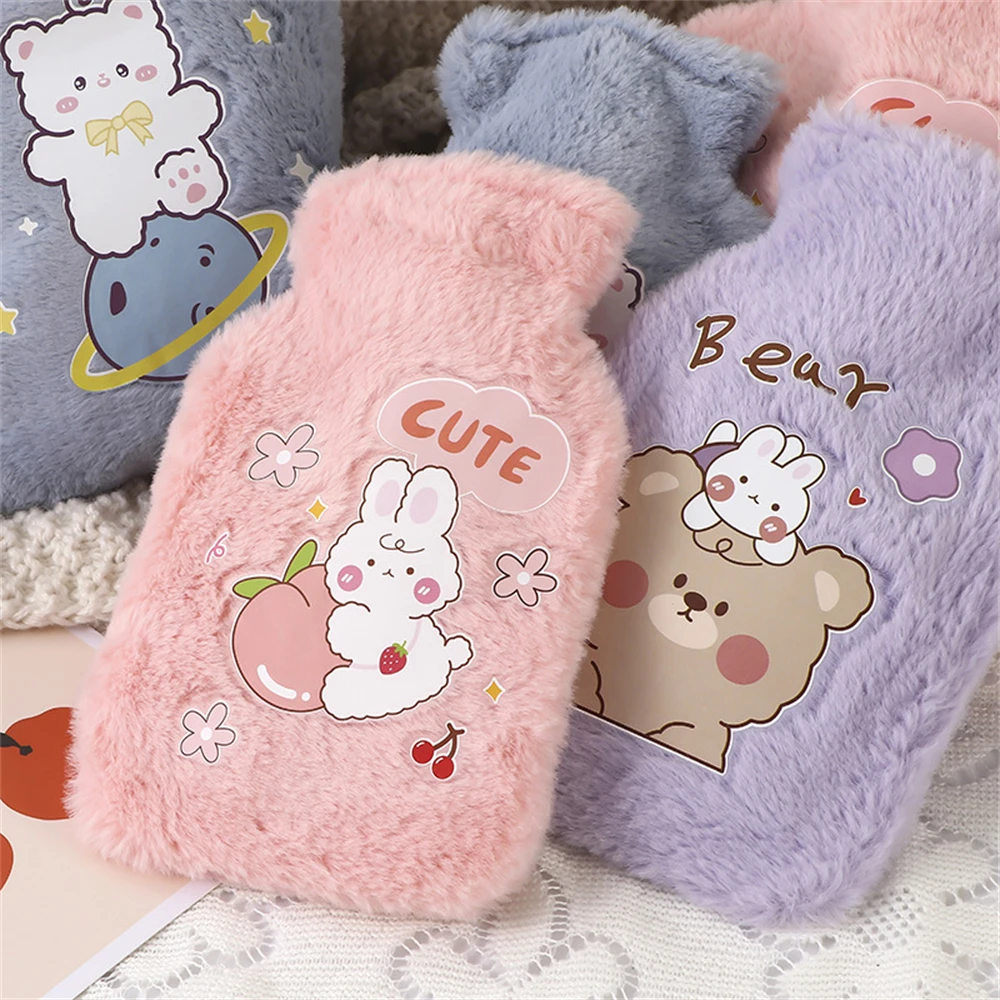 

Reusable Winter Warm Heat Hand Warmer PVC Stress Pain Relief Therapy Hot Water Bottle Bag Cartoon Soft Animal Cozy Cover