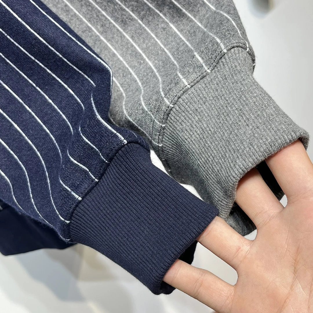 Мужская хлопковая куртка в полоску на молнии