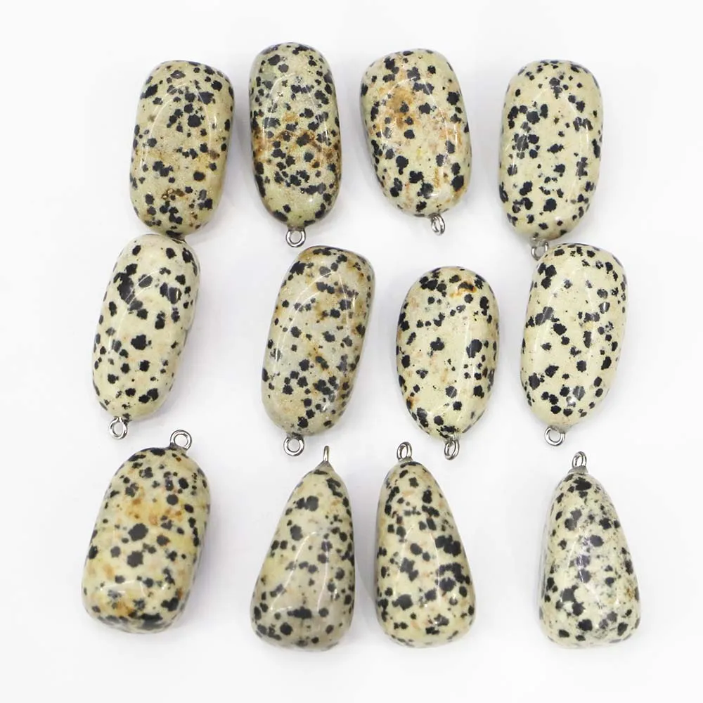 Natural Stone Damation Jasper Irregular Shape Ore Cure Pendants Reiki Charms Necklace Jewelry Making Accessories Wholesale 12Pcs