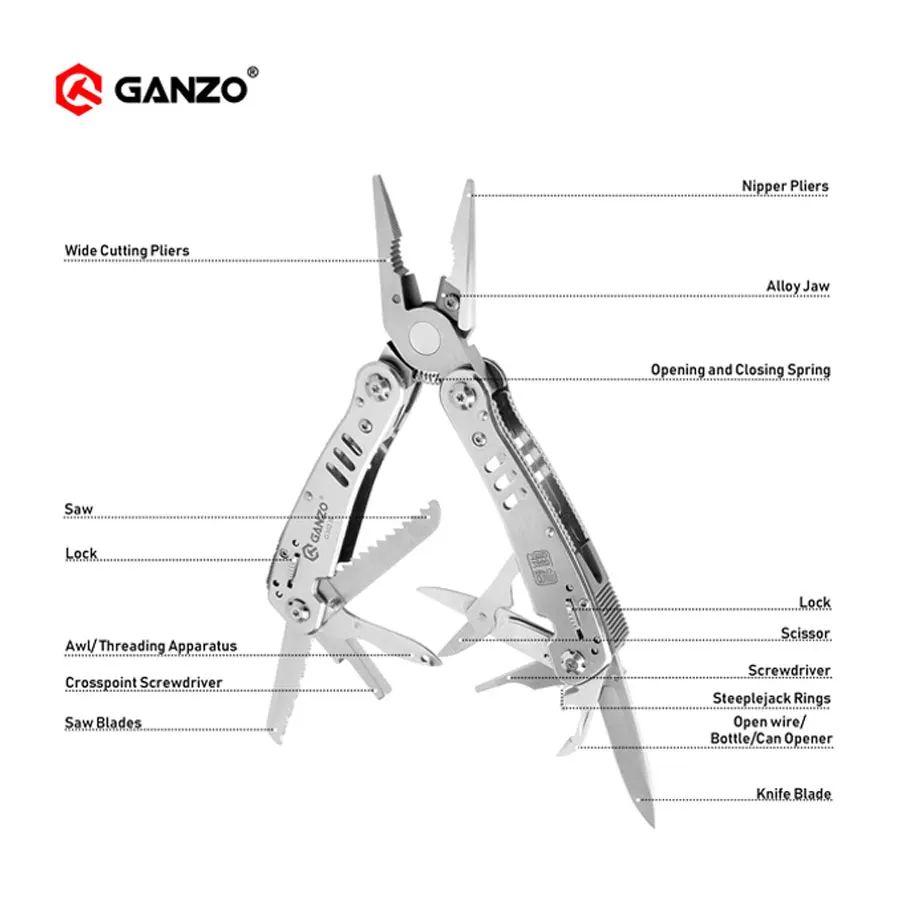 Фото Ganzo G302 G302-H G302-B Мультигубцы 26, набор ручных инструментов, набор отверток, портативный складной нож, плоскогубцы из нержавеющей стали №4