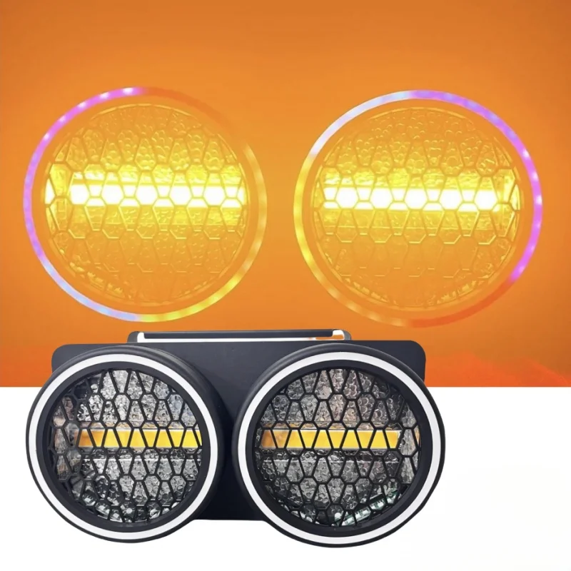 Фото Светодиодный ретро COB Blinder Light 2 глаза 4 глаза Матрица Ретро стробоскопическая лампа DJ Фоновое освещение с кольцевой полосой Пиксельный эффект Свет №5