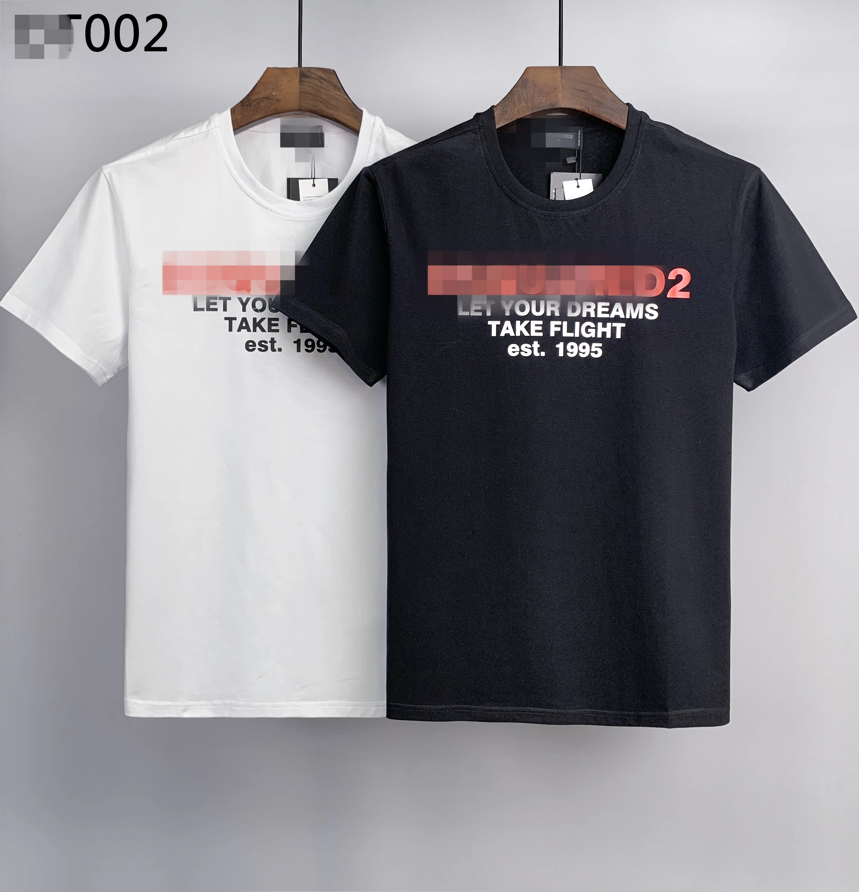 

Free Shipping Men 2023 classic D2 O-Neck letter printed Men's Leisure short sleeve T Shirt Streetwear tops T-shirt