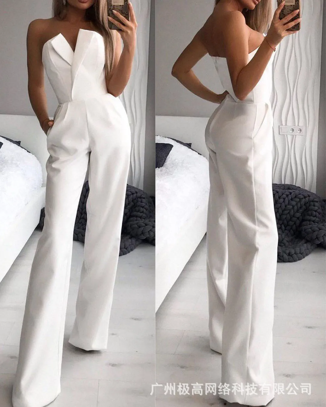 Women Sexy Strapless Slim Office Lady Jumpsuits 2022 Summer New Elegant Sleeveless Black White Red Jumpsuit Female Casual Romper