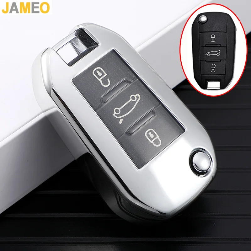 Для Peugeot 208 308 408 508 2008 3008 4008 для Citroen C3 C4 CACTUS C6 C8 ТПУ автомобильный флип-ключ фотооболочка аксессуары