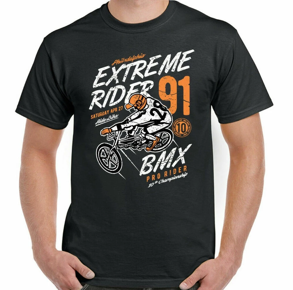 Футболка BMX для экстремальных мужчин Забавный Профессиональный гонщик велосипед