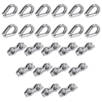 24pcs wire rope clamp 3mm wire rope clamp rope clip cable marine duplex clip for clothesline awning attachment