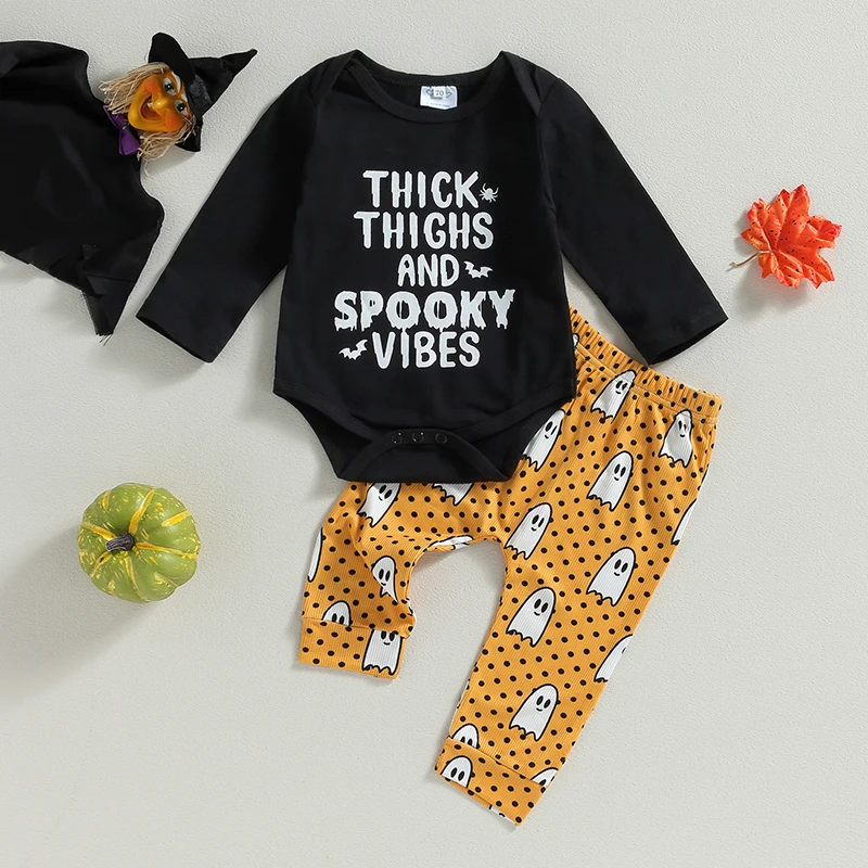 

Детский брючный костюм с длинным рукавом и надписью, с круглым вырезом