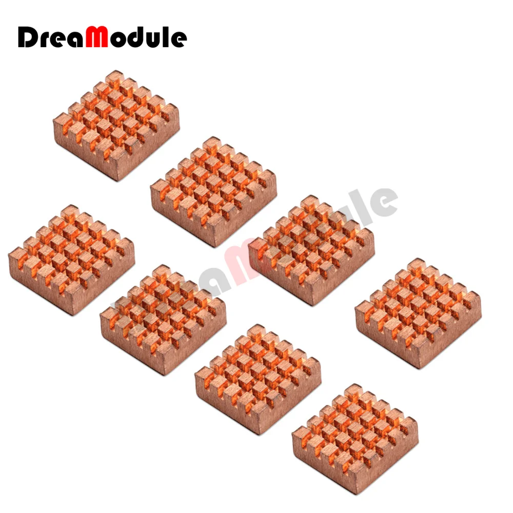 

8pcs 4 Copper Radiator 4 Metal Radiator CPU Cooling Copper Radiator is Suitable for Raspberry Pi VGA RAM Cooling Radiator Cooler