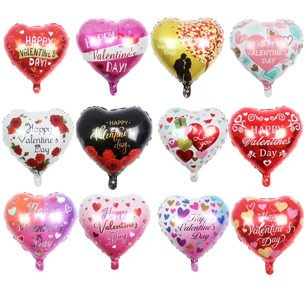 

Love Heart Wedding Balloons Valentines Day Anniversary Party Decoration Inflatable I Love You Aluminum Film Balloon Gift Globos