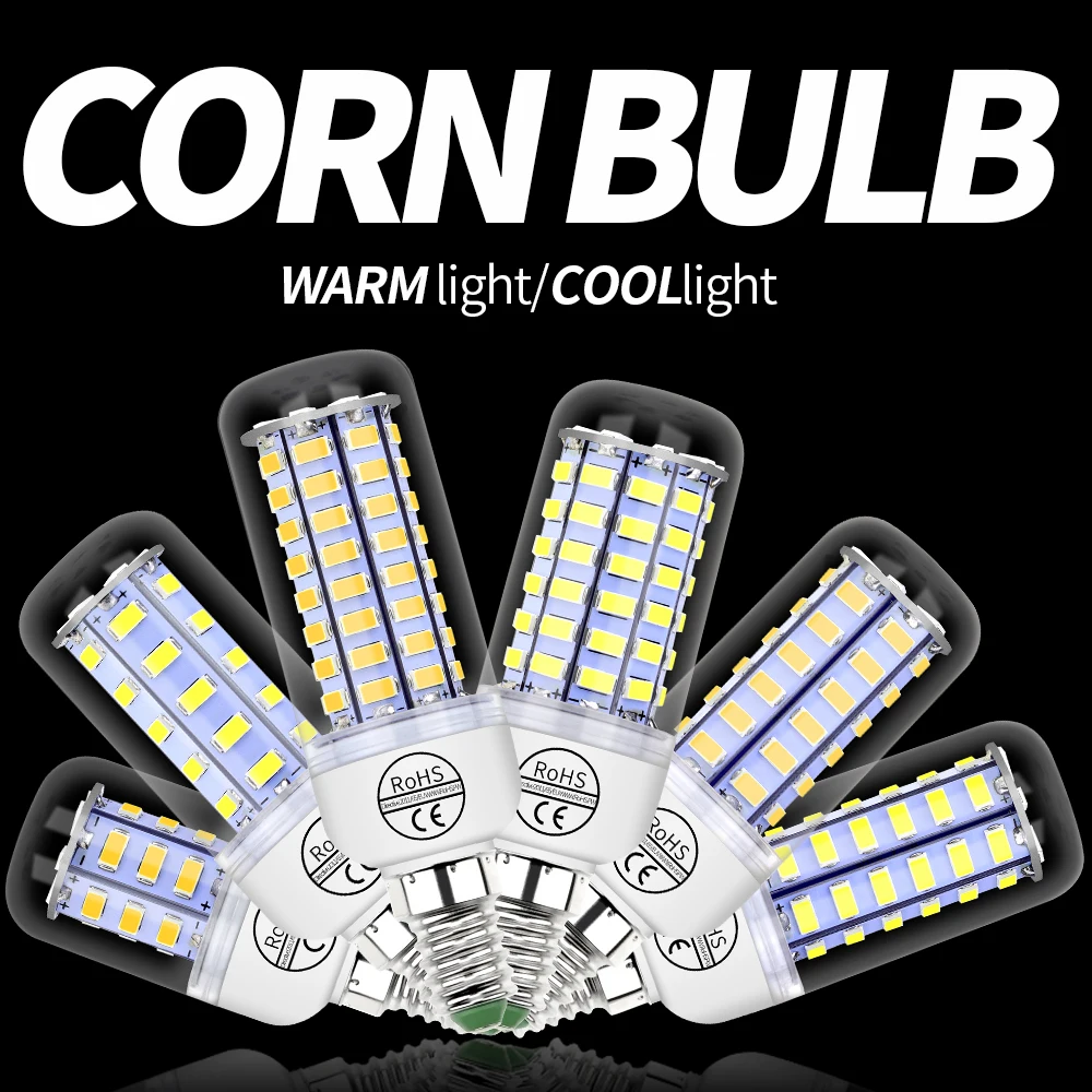 

220V LED Bulb E27 Corn Lamp E14 Light GU10 Lampada 240V LED Bombillas B22 Chandeliers For Home Living Room Lighting G9 Ampoule