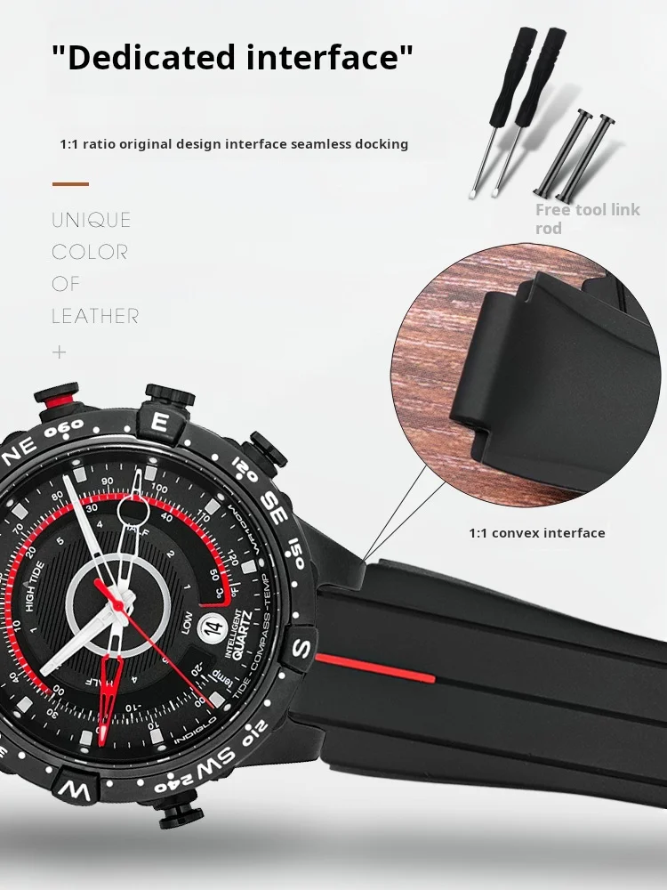 Ремешок силиконовый для часов Timex E-tide T2n720 T2n721 T2n739 738 T49706 мягкий водонепроницаемый