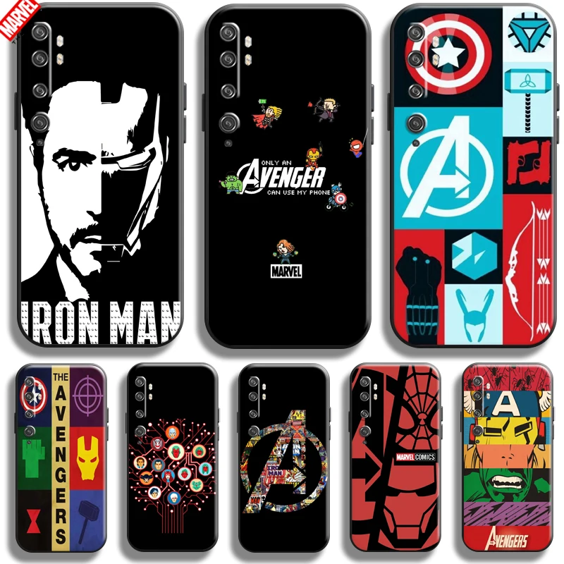 

Marvel Avengers Logo Phone Case For Xiaomi Mi Note 10 10 Pro 10 Lite Bumper Coque Carcasa Silicone Cover Ultra-Thin