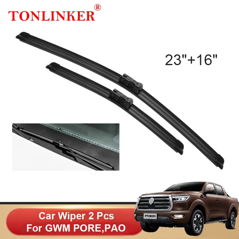 

TONLINKER Car Front Windscreen Wiper Blades For GWM PORE 2020 2021 2022 Great Wall PAO Accessories Wiper Blade Brushes Cutter