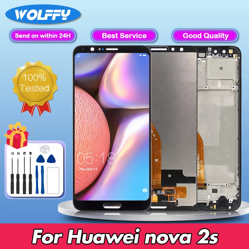 6,0 'для Huawei Nova 2S, ЖК-дисплей, телефон, сенсорный экран с рамкой, дигитайзер в сборе, замена для Nova 2S LCD