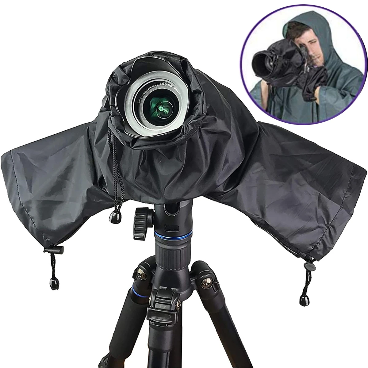 

Waterproof Camera Rain Cover Professional Soft Black Camera Protector Rain Cover