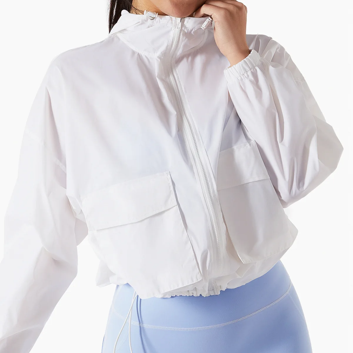 Новая свободная куртка для бега на молнии с капюшоном Женская толстовка длинным