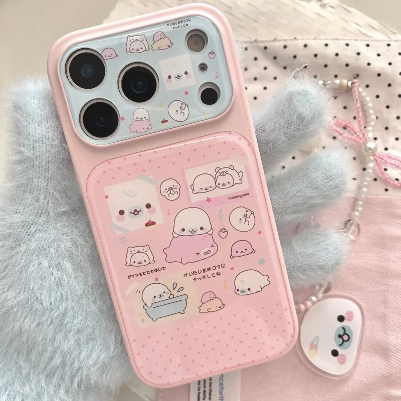 Милый корейский чехол для телефона с дельфином для iPhone 17 Pro 16 15 14 Pro Max, чехол с цепочкой, кавайный мультяшный чехол с тюленем для 17 Pro Max Funda (art.: 3920d9242cdad) - 3920d9242cdad