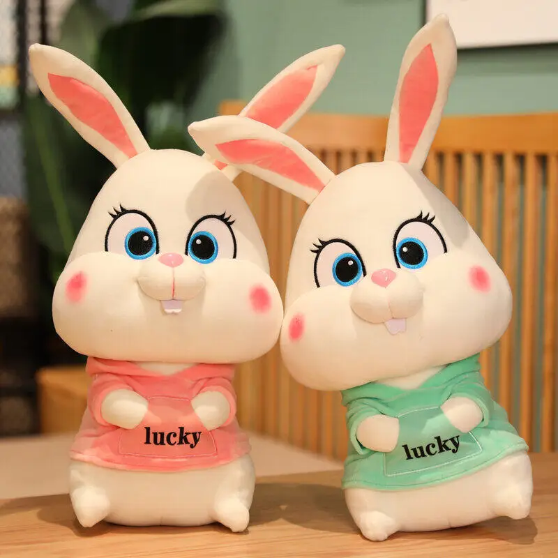 

Милый счастливый кролик 30-55 см, плюшевые игрушки, искусственная кукла, мягкая набивная Подушка-кролик, рождественские подарки для детей
