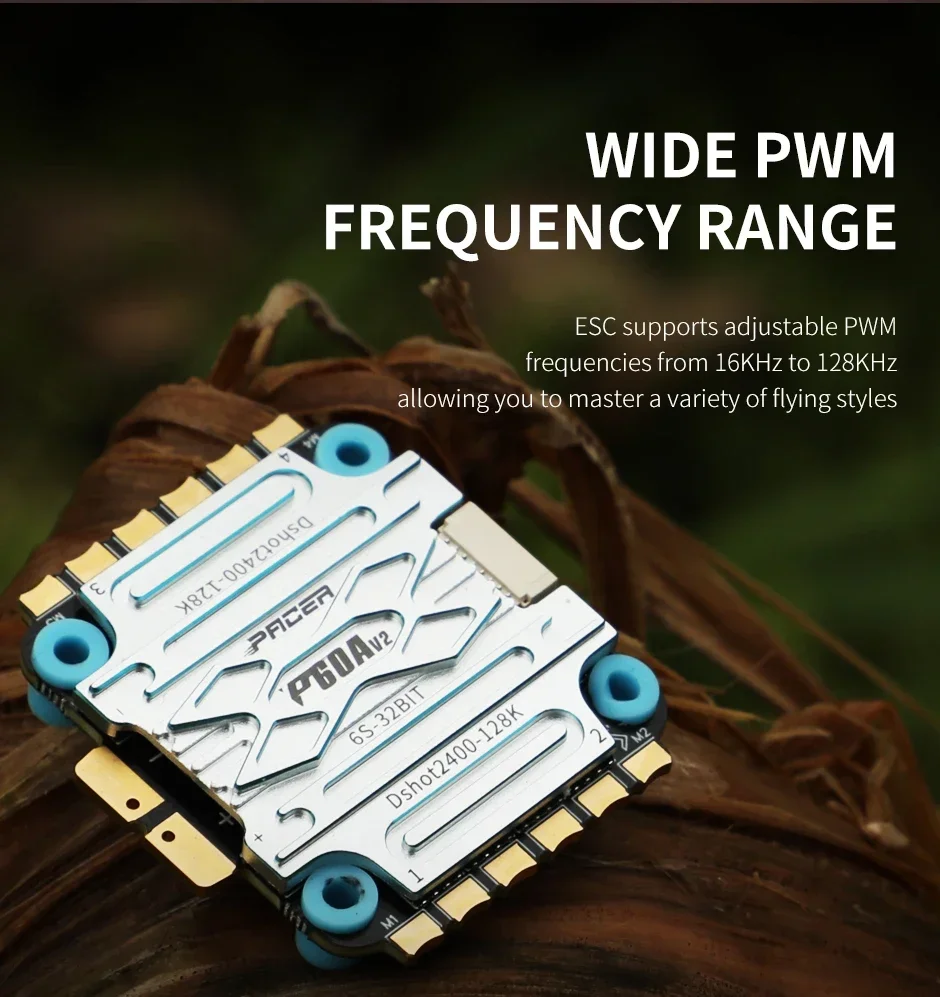 Фото Регулятор скорости DP T-Motor P60A V2 4-в-1 ESC 3-6S BLHELI_32 32-бит DSHOT2400 128 кГц - 30.5×30.5 мм/M3 для 5-7-дюймовых FPV дронов (фристайл/гонки/кинотехника/LR) №4