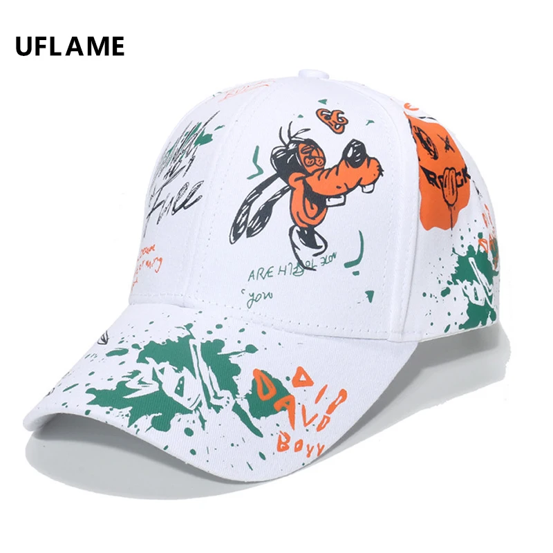 

UFLAME мультяшная бейсболка для женщин и мужчин, летняя женская модная уличная спортивная шапка унисекс, граффити, подарок на голову