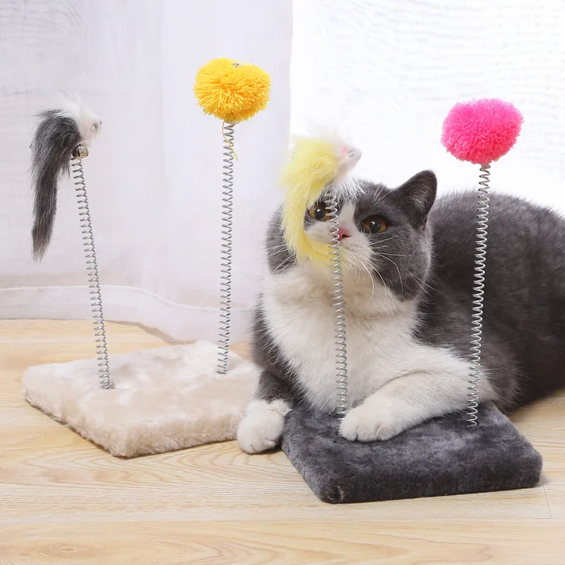 

Cat toy square cat climbing frame spring mouse small cat tree jumping platform cat toy