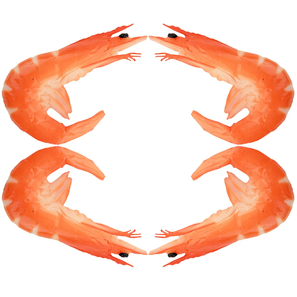 

4 Pcs Simulated Shrimp Artificial Shrimp Crab Artificial Shrimp Shrimp Models Pvc Realistic Shrimp Model Artificial Shrimp